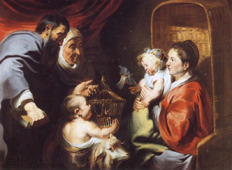 Jacob Jordaens The Virgin and Child with Saints Zacharias,Elizabeth and John the Baptist Germany oil painting art